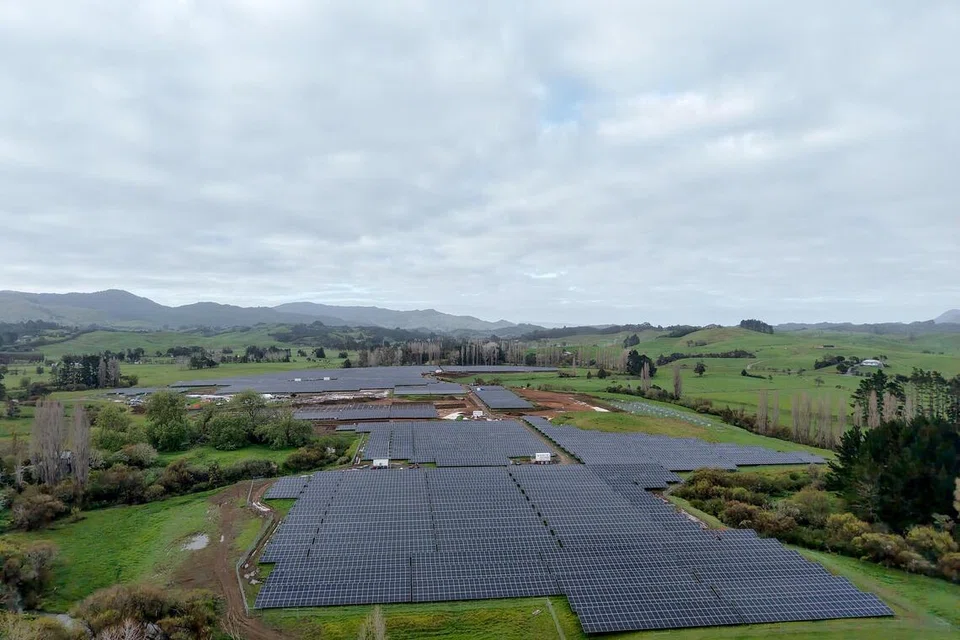 Aerial view of solar farm in New Zealand